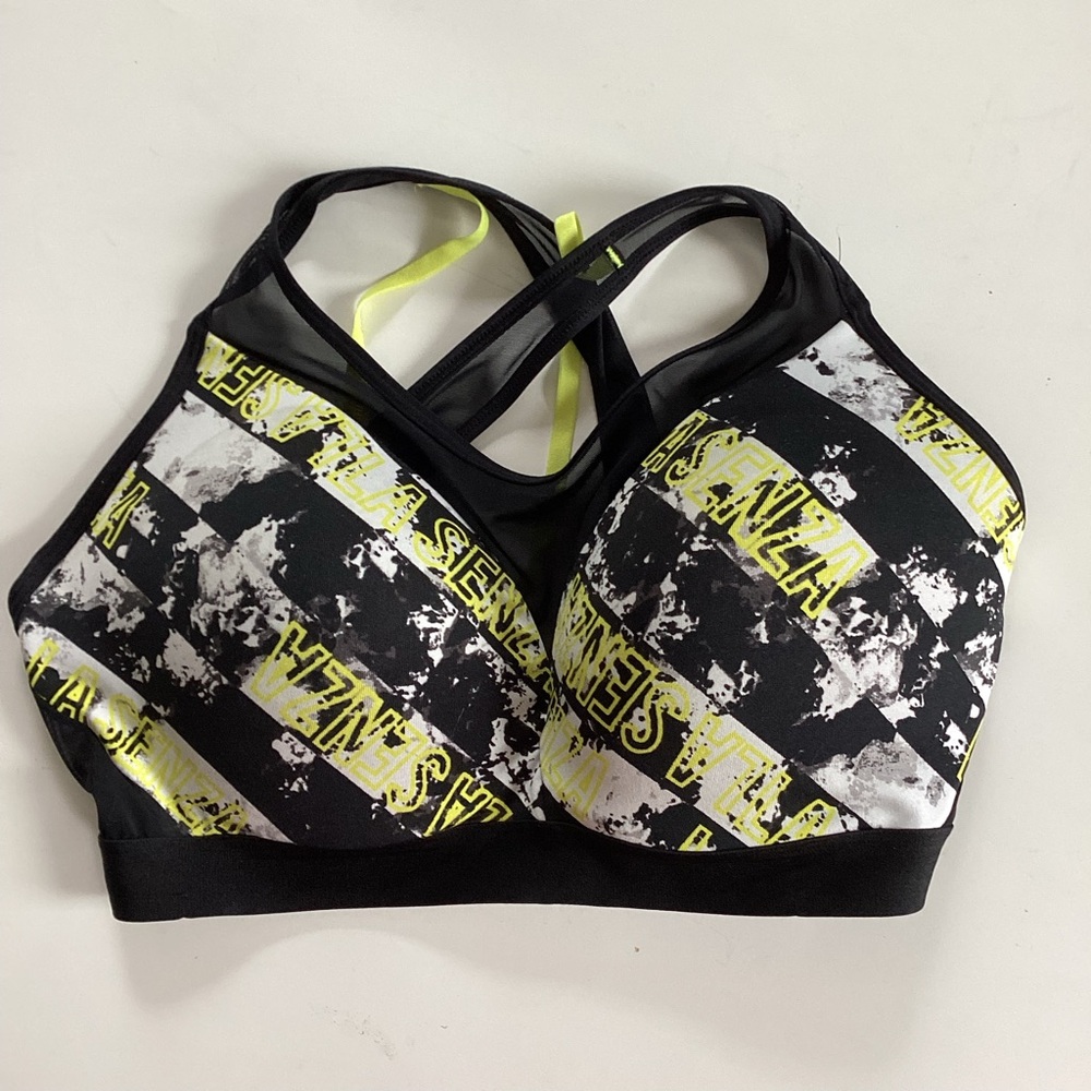 La SENZA Vibrant Black and Yellow Sports Bra